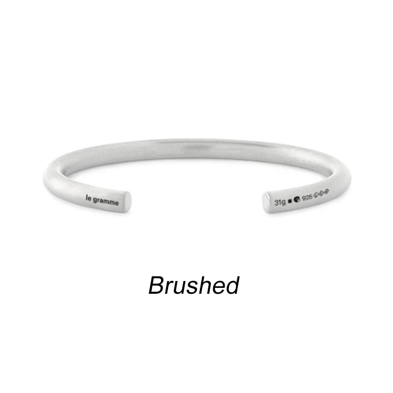 925 Sterling Silver Classic Cable Rope Bracelet - LG French Luxury Jewelry Brushed Finish Open Design Unisex Gifts for Men