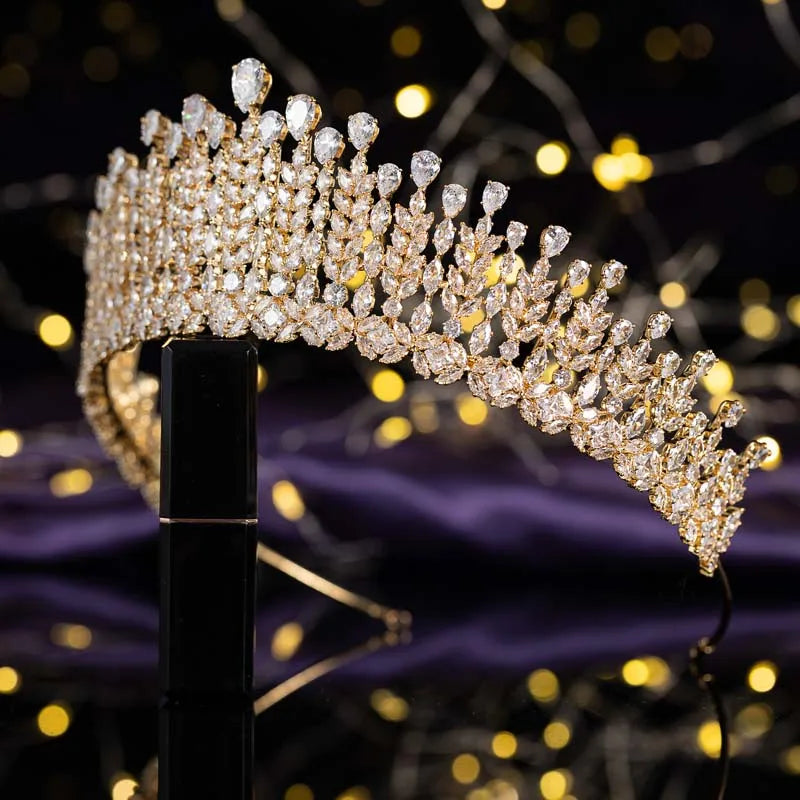 HADIYANA Women Wedding Bridal Tiara Hair Accessory Cubic Zircon Hairwear BC6065 Fashion Party Crown Head Jewelry