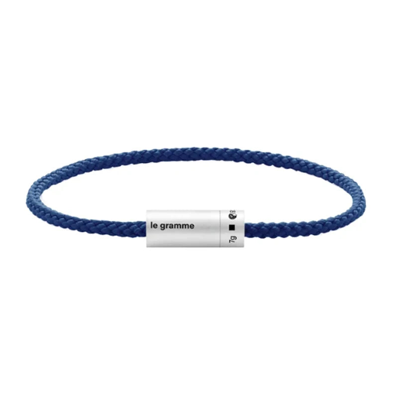 925 Sterling Silver Classic Cable Rope Bracelet - LG French Luxury Jewelry Brushed Finish Open Design Unisex Gifts for Men