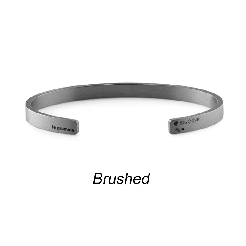 925 Sterling Silver Classic Cable Rope Bracelet - LG French Luxury Jewelry Brushed Finish Open Design Unisex Gifts for Men