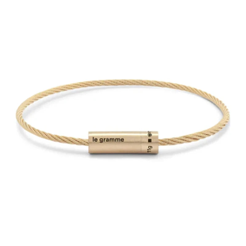 925 Sterling Silver Classic Cable Rope Bracelet - LG French Luxury Jewelry Brushed Finish Open Design Unisex Gifts for Men