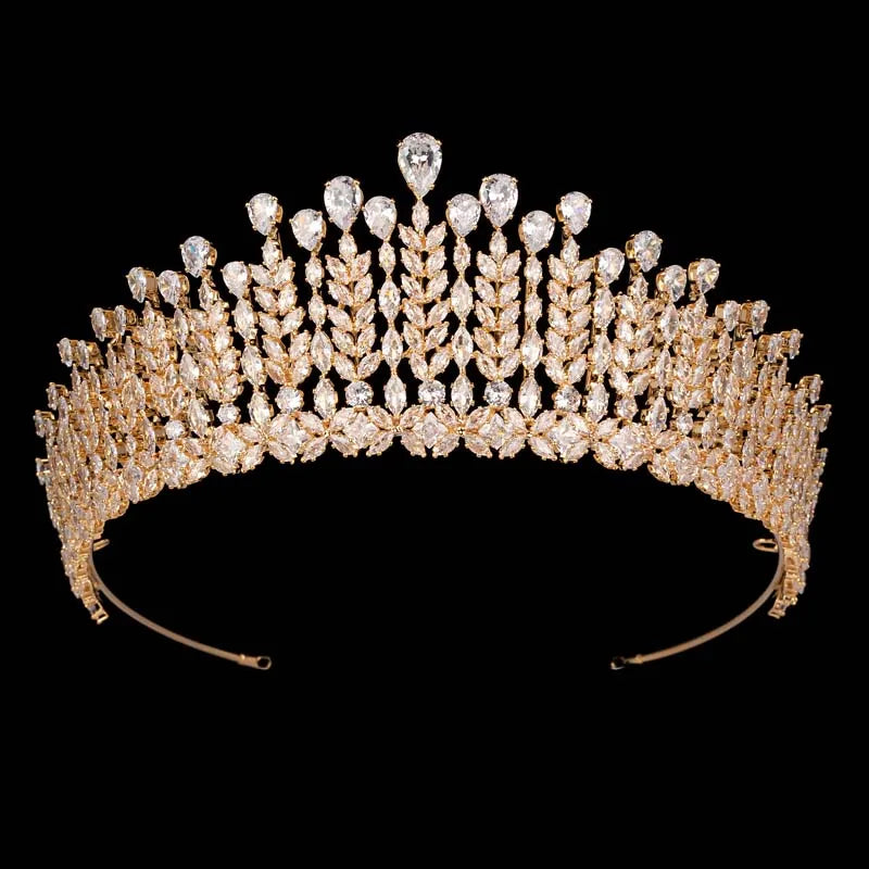 HADIYANA Women Wedding Bridal Tiara Hair Accessory Cubic Zircon Hairwear BC6065 Fashion Party Crown Head Jewelry