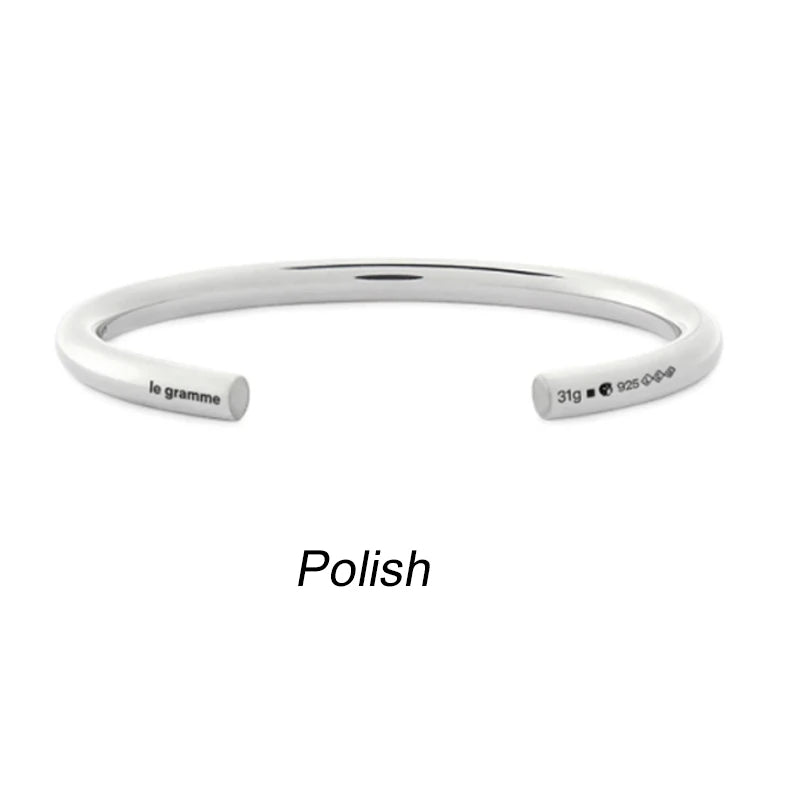 925 Sterling Silver Classic Cable Rope Bracelet - LG French Luxury Jewelry Brushed Finish Open Design Unisex Gifts for Men
