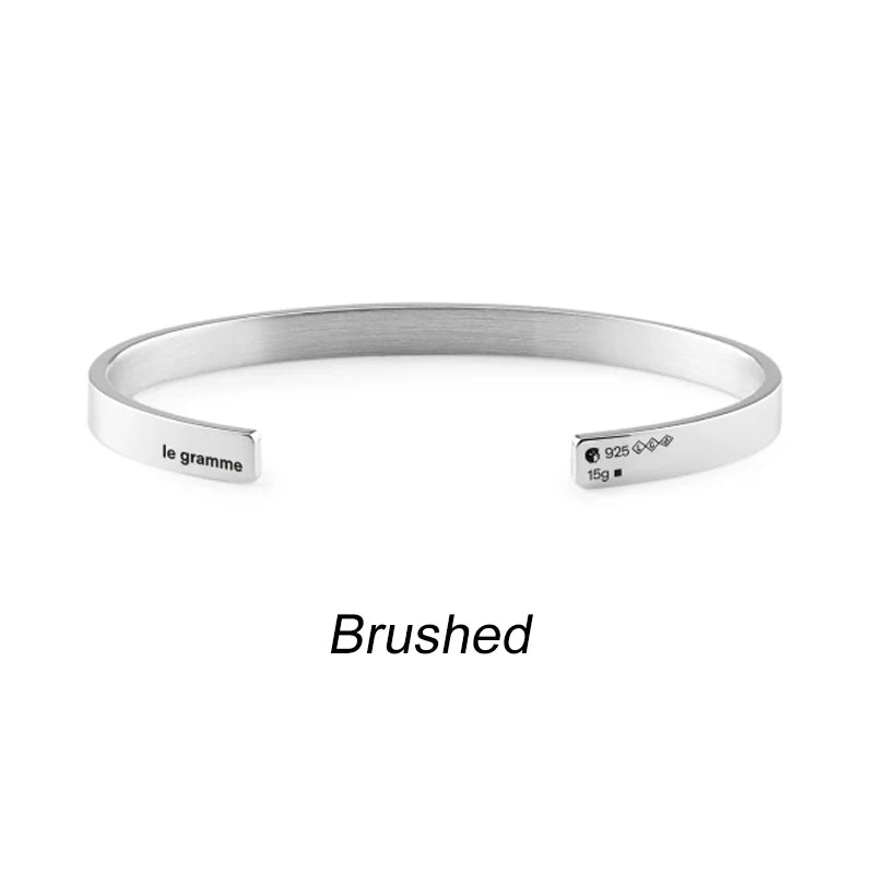 925 Sterling Silver Classic Cable Rope Bracelet - LG French Luxury Jewelry Brushed Finish Open Design Unisex Gifts for Men