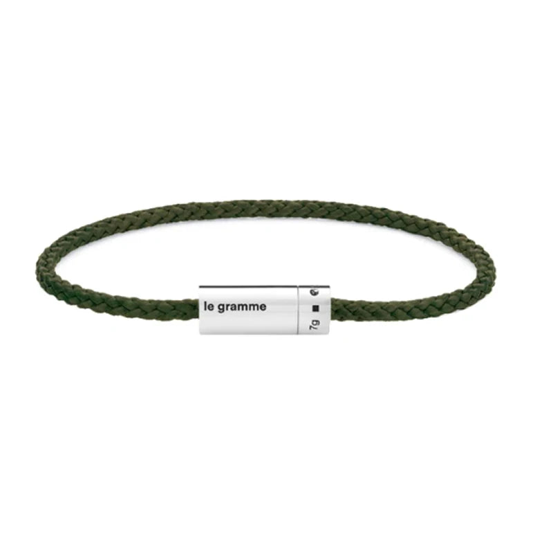 925 Sterling Silver Classic Cable Rope Bracelet - LG French Luxury Jewelry Brushed Finish Open Design Unisex Gifts for Men