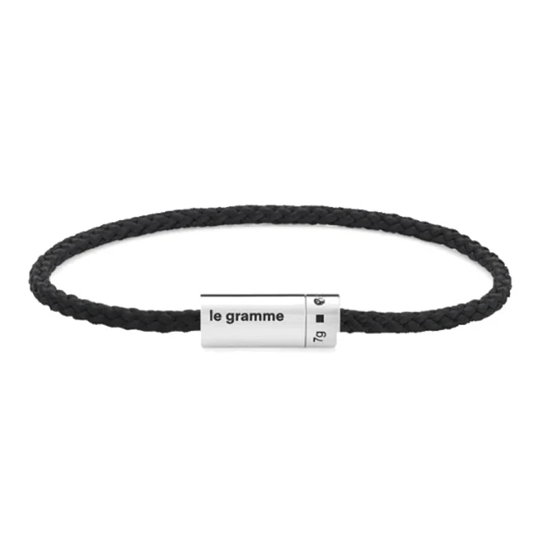 925 Sterling Silver Classic Cable Rope Bracelet - LG French Luxury Jewelry Brushed Finish Open Design Unisex Gifts for Men