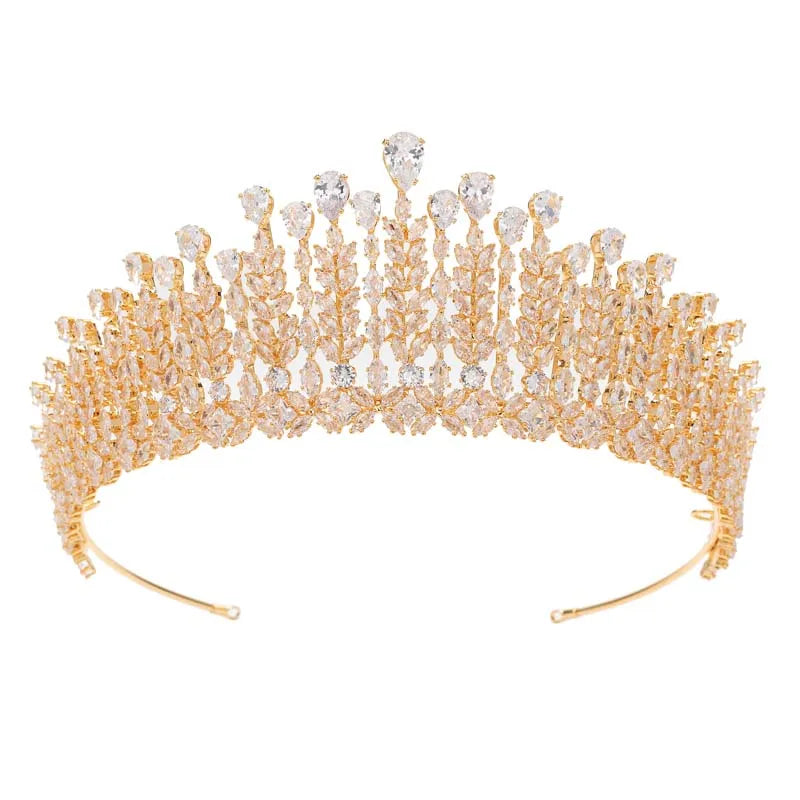 HADIYANA Women Wedding Bridal Tiara Hair Accessory Cubic Zircon Hairwear BC6065 Fashion Party Crown Head Jewelry