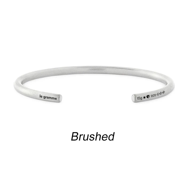 925 Sterling Silver Classic Cable Rope Bracelet - LG French Luxury Jewelry Brushed Finish Open Design Unisex Gifts for Men