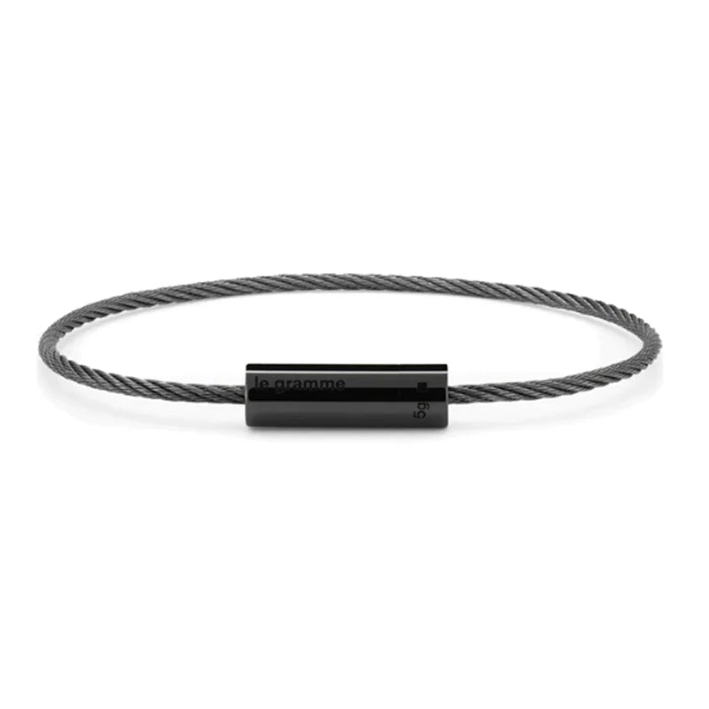 925 Sterling Silver Classic Cable Rope Bracelet - LG French Luxury Jewelry Brushed Finish Open Design Unisex Gifts for Men
