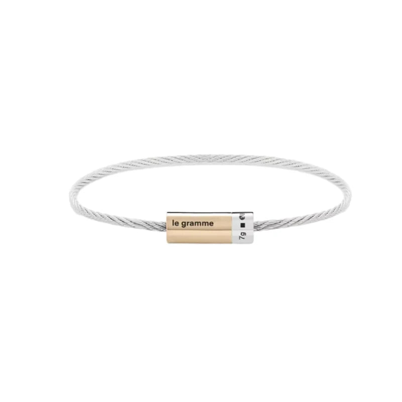 925 Sterling Silver Classic Cable Rope Bracelet - LG French Luxury Jewelry Brushed Finish Open Design Unisex Gifts for Men